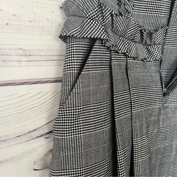 Marissa Webb Lennox Black & White Plaid Ruffle Detailed Wool Mini Skirt - Picture 7 of 9